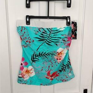 Hapari Turquoise Floral One-Piece Swim Top